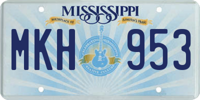 MS license plate MKH953