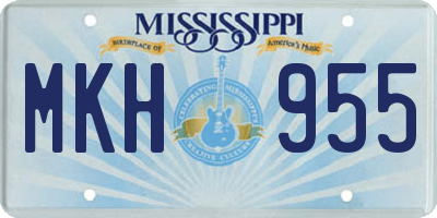 MS license plate MKH955
