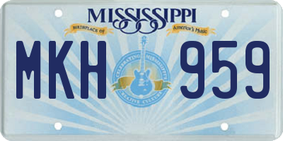 MS license plate MKH959