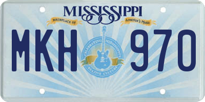 MS license plate MKH970