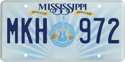 MS license plate MKH972