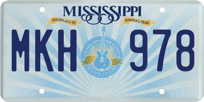 MS license plate MKH978