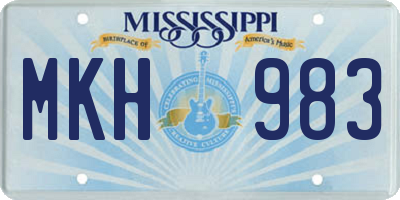 MS license plate MKH983