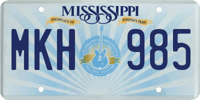MS license plate MKH985