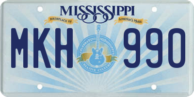 MS license plate MKH990
