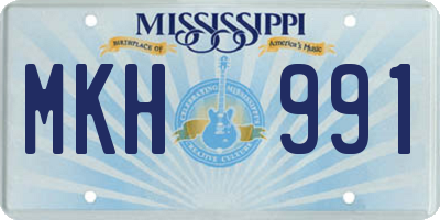 MS license plate MKH991