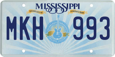 MS license plate MKH993