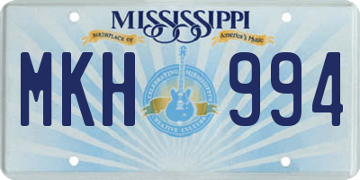MS license plate MKH994