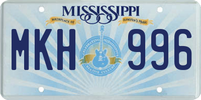 MS license plate MKH996
