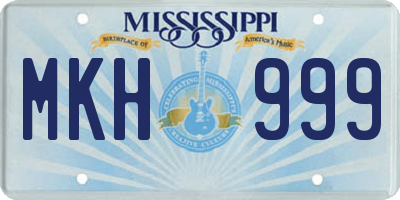 MS license plate MKH999