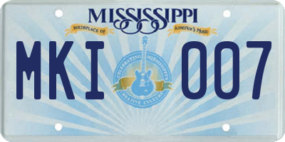MS license plate MKI007