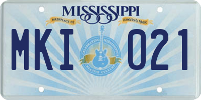 MS license plate MKI021