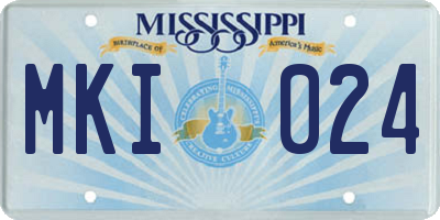 MS license plate MKI024