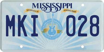 MS license plate MKI028