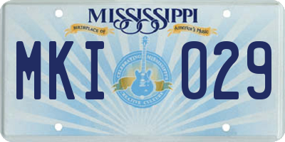 MS license plate MKI029