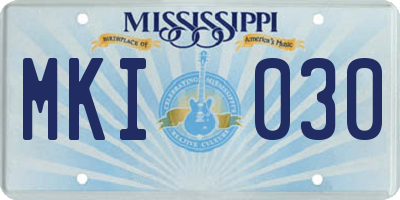 MS license plate MKI030