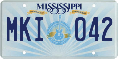 MS license plate MKI042