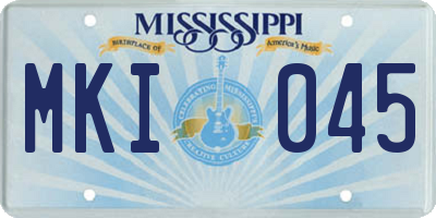 MS license plate MKI045