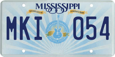 MS license plate MKI054