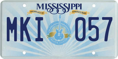 MS license plate MKI057