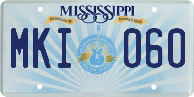 MS license plate MKI060