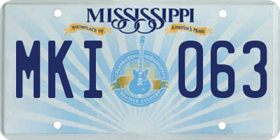 MS license plate MKI063