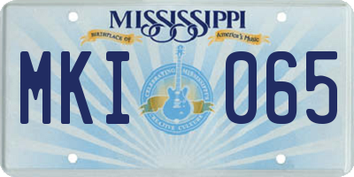 MS license plate MKI065