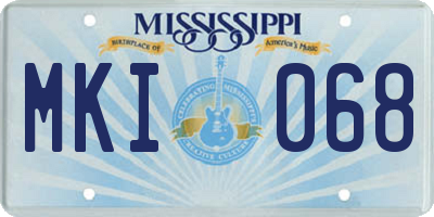 MS license plate MKI068