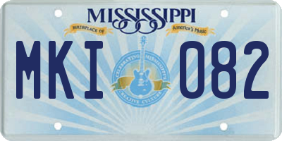 MS license plate MKI082