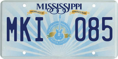 MS license plate MKI085