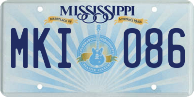 MS license plate MKI086