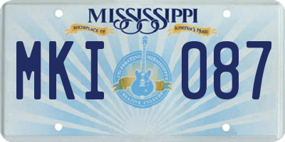 MS license plate MKI087