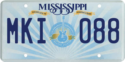 MS license plate MKI088