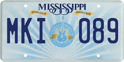 MS license plate MKI089