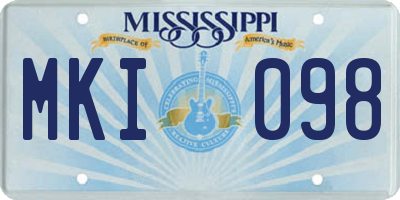 MS license plate MKI098