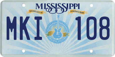 MS license plate MKI108