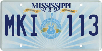 MS license plate MKI113