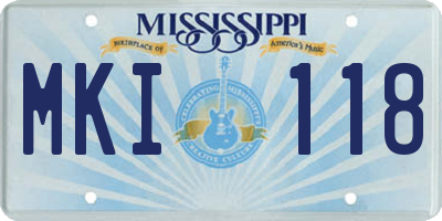MS license plate MKI118