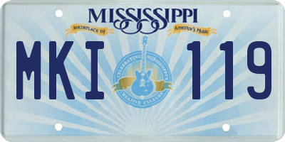 MS license plate MKI119