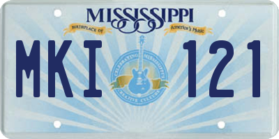 MS license plate MKI121