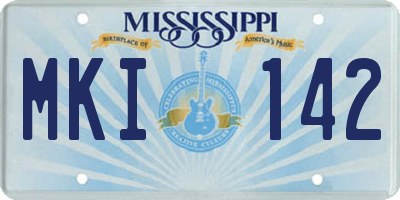 MS license plate MKI142