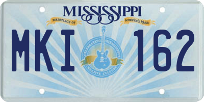 MS license plate MKI162