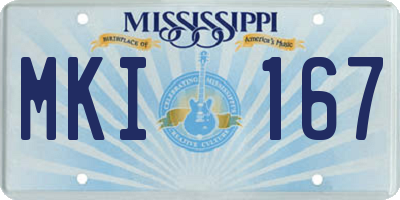 MS license plate MKI167