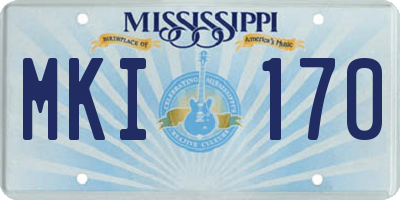 MS license plate MKI170