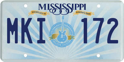 MS license plate MKI172