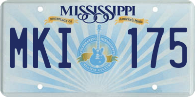 MS license plate MKI175