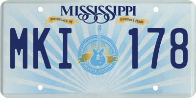 MS license plate MKI178