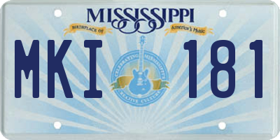 MS license plate MKI181