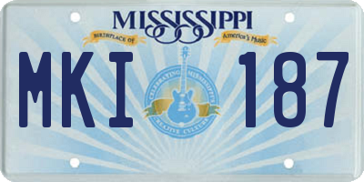 MS license plate MKI187