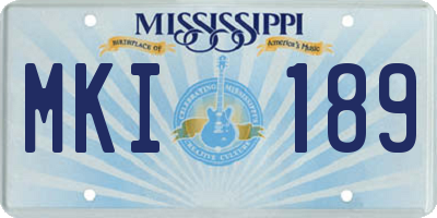 MS license plate MKI189